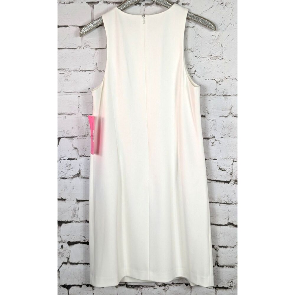 BETSEY JOHNSON Floral Applique Stretch Sheath Dress Ivory Artsy Size 12 NWT - Picture 5 of 10